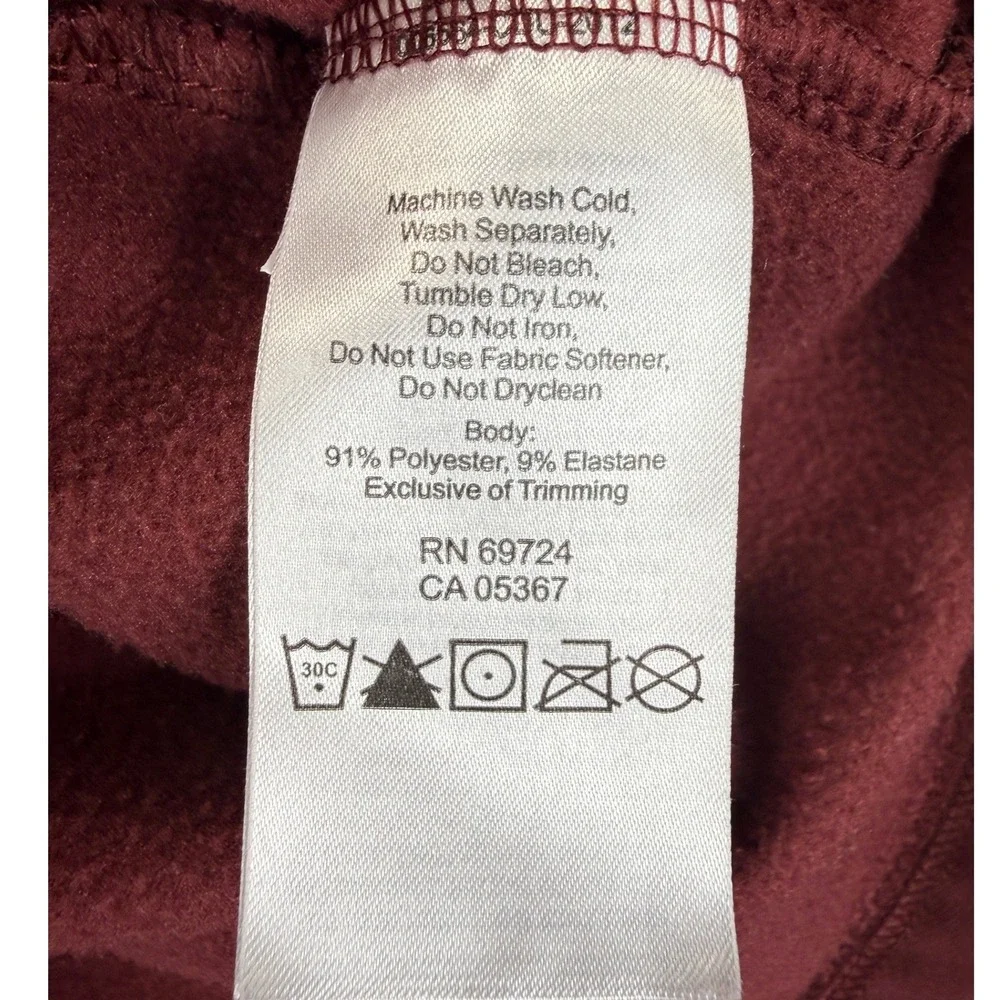 Columbia Womens Omni-Wick Pullover Hoodie Maroon Burgundy Fleece S Thumbholes - Picture 5 of 8